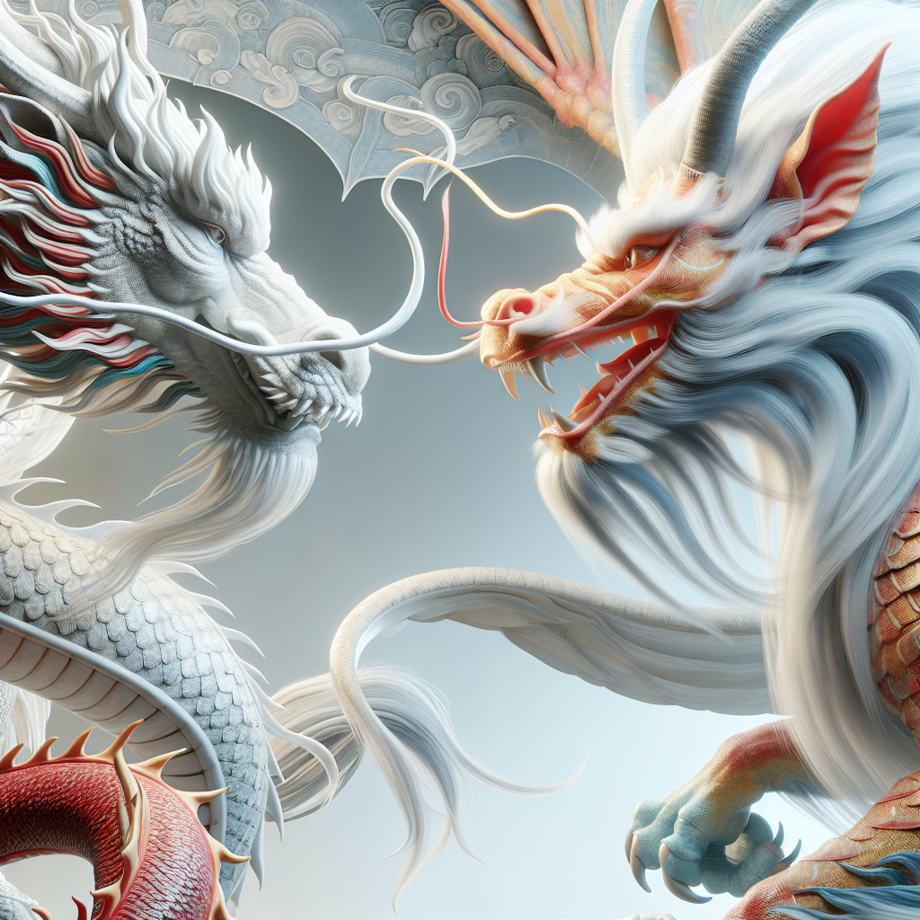Potwory w mitologii chińskiej: smok i qilin.